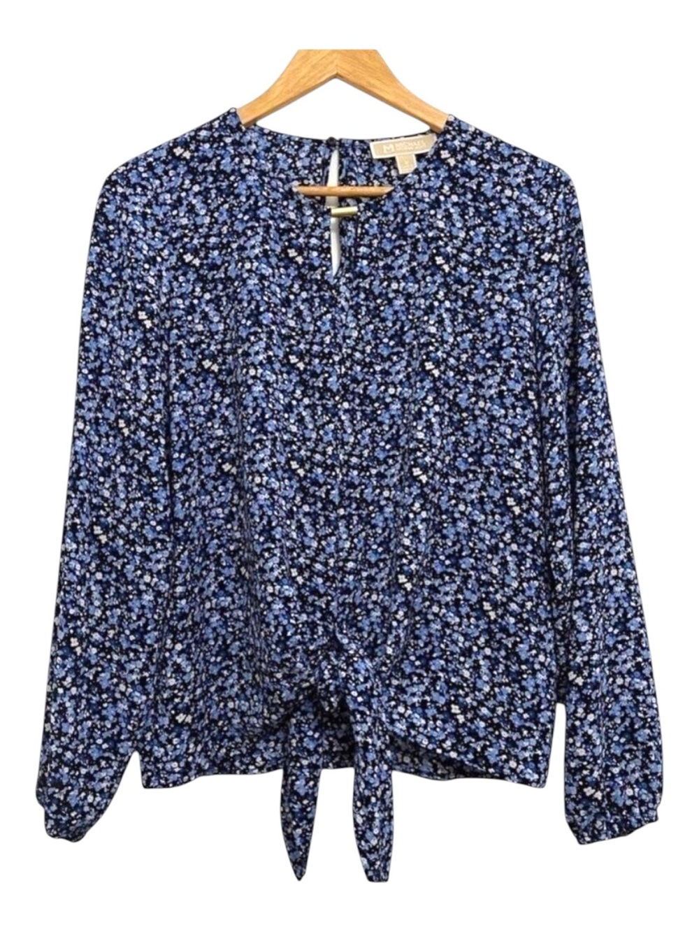 MICHAEL Kors blouse top Liberty floral lightweight blue white medium